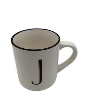 Threshold Stoneware Monogram "J" Coffee‎ Mug 16oz Ivory